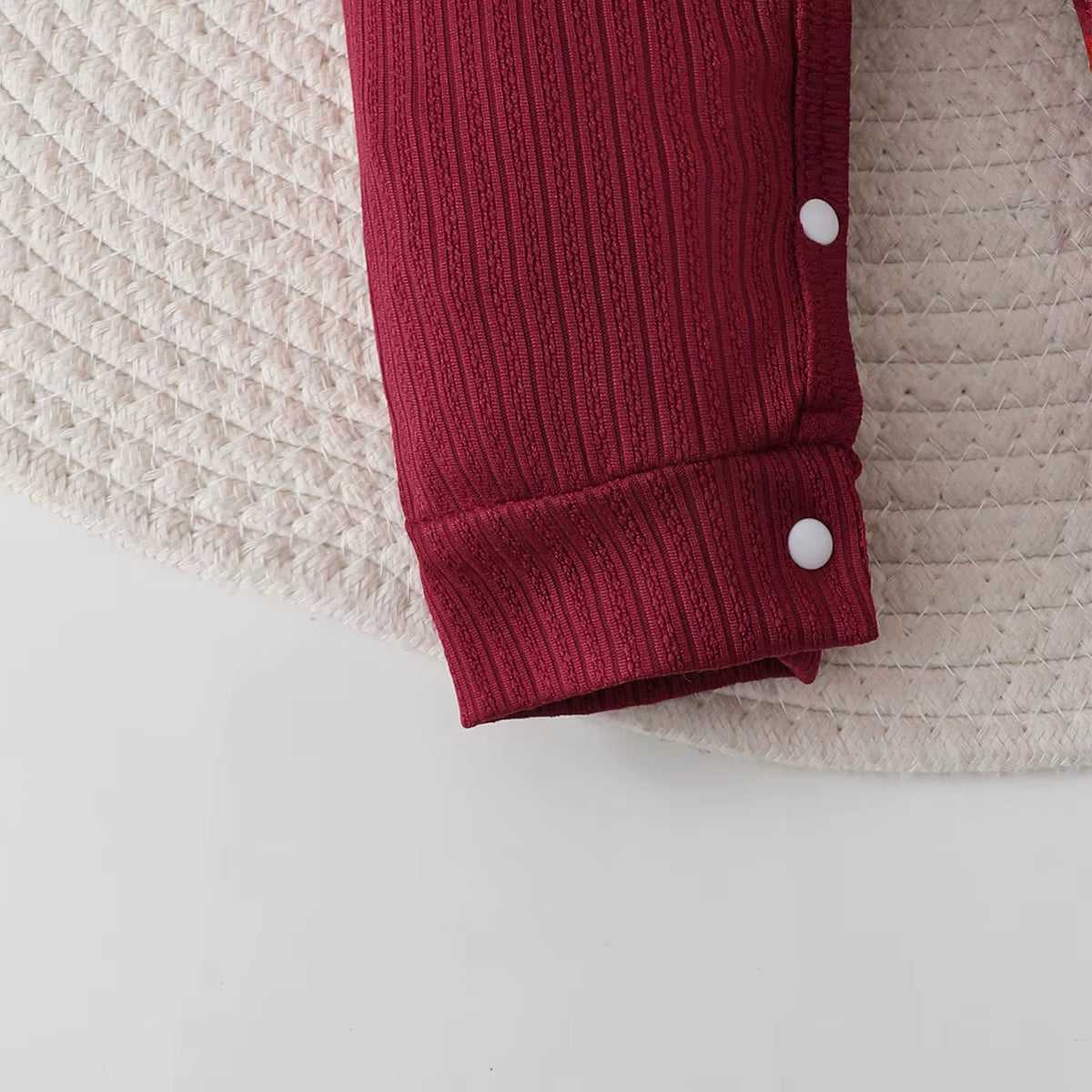 Newborn Baby Boy Bodysuit Lapel Bow College Style Long Sleeves Jumpsuit for 0-18 Months Baby Boys in Spring and Autumn Bodysuit