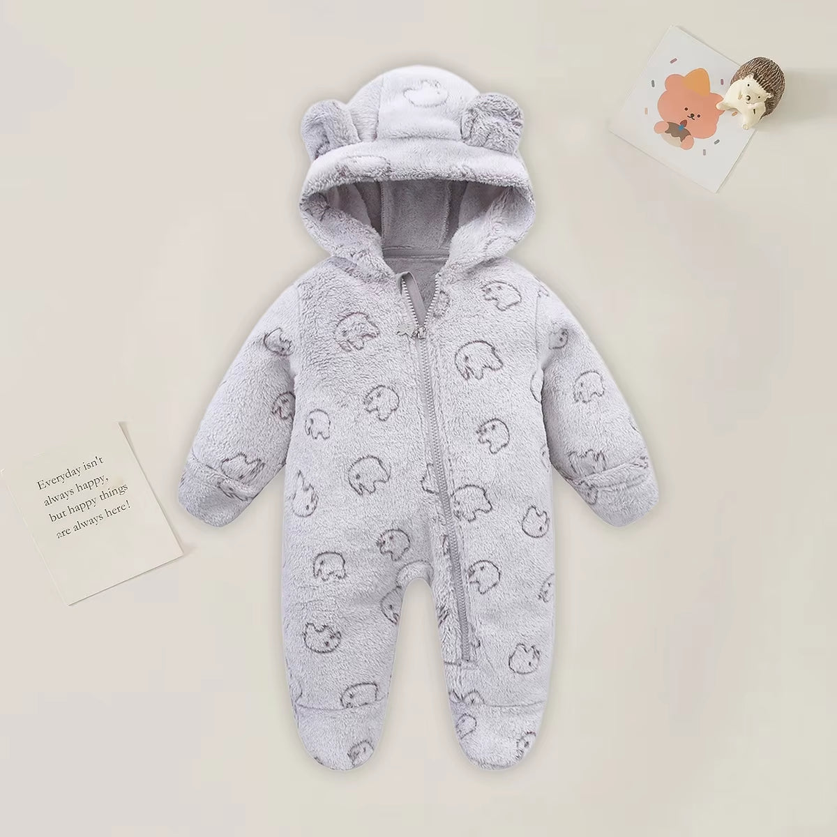 0-12M Cartoon Newborn Bodysuit Warm Romperssoft Newborn Baby Clothes Flannel Autumn Winter Baby Boys Girls Jumpsuit