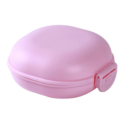 Color Soap Dish Box Case Holder Container Wash Shower Home Bathroom Sealed Soap Case round Travel Supplies Portable
