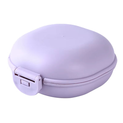 Color Soap Dish Box Case Holder Container Wash Shower Home Bathroom Sealed Soap Case round Travel Supplies Portable