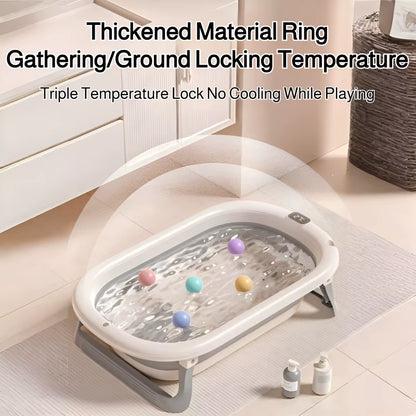 Household Intelligent Constant Temperature Large Capacity Baby Folding Bathtub Children Can Sit And