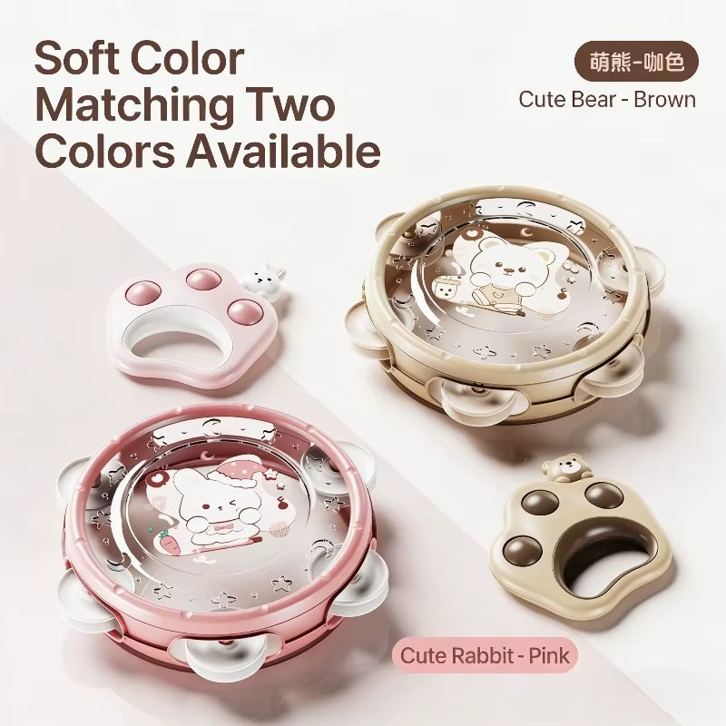 Baby Hand Beat Drum Percussion Instrument Toy Set Baby Puzzle Early Education Enlightenment Toy Safety Material Grasping Train