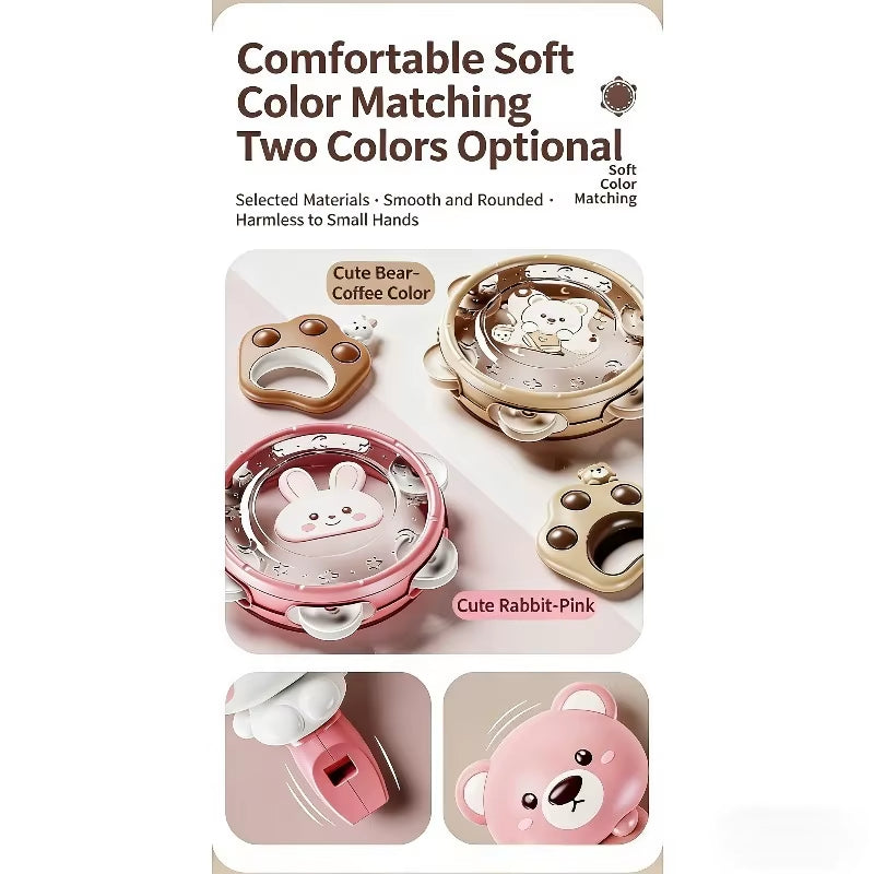 Baby Hand Beat Drum Percussion Instrument Toy Set Baby Puzzle Early Education Enlightenment Toy Safety Material Grasping Train