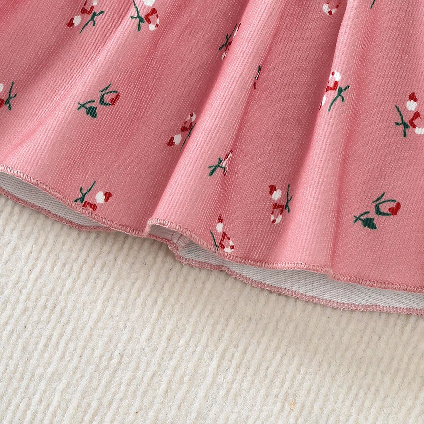 2Pcs/Set Baby Girl Dress Small Floral Large Bow Summer,Dress+Headband Set Suitable for 0-24 Months Baby Girls Fashionable Dress