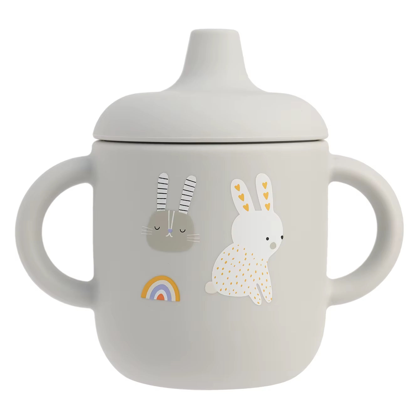 1PCS Cartoon Silicone Baby Feeding Cup BPA Free Leak Proof Training Cup with Handle Travel Friendly Dishwasher Safe Baby Stuff