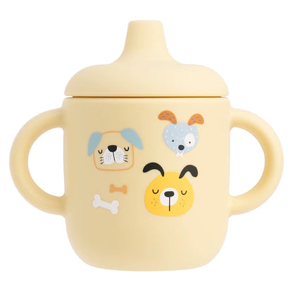 1PCS Cartoon Silicone Baby Feeding Cup BPA Free Leak Proof Training Cup with Handle Travel Friendly Dishwasher Safe Baby Stuff