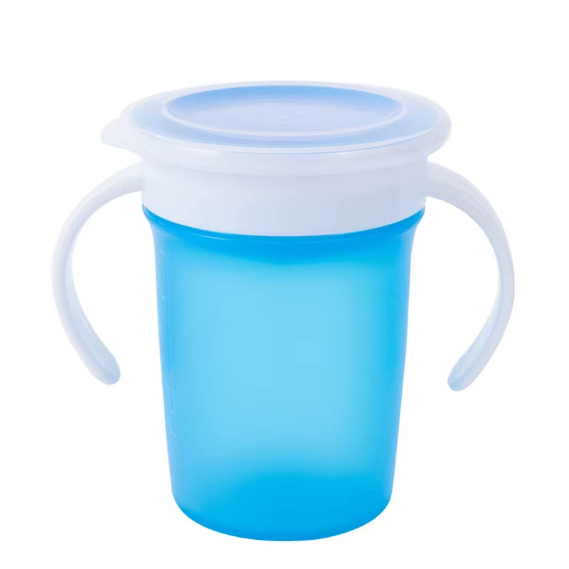 Baby Water Cups 360 Degrees Rotated Baby Learning Drinking Cup with Double Handle Flip Lid Leakproof Infants Water Cups Bottle
