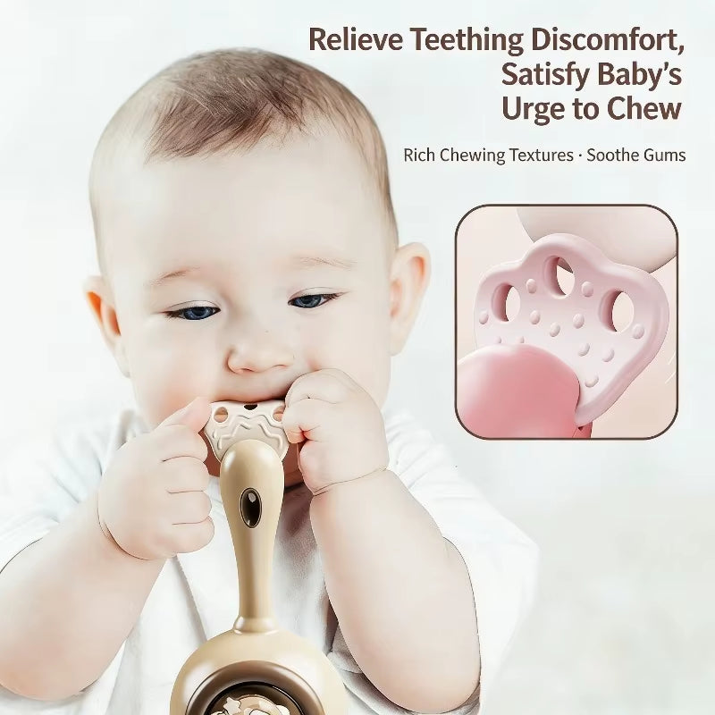 Baby Hand Beat Drum Percussion Instrument Toy Set Baby Puzzle Early Education Enlightenment Toy Safety Material Grasping Train