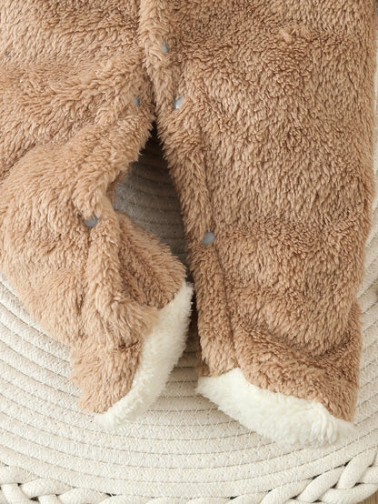 Autumn Winter Newborn Baby Rompers Warm Fleece Baby Boys Costume Baby Girls Clothing Animal Baby Pajamas Hooded Jumpsuits 0-1Y