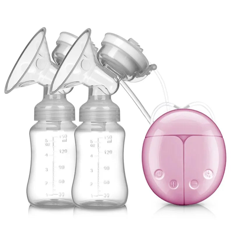 New Electric Double Breast Pump USB BPA Free Breast Pumps Baby Breast Feeding with Nursing Pads and Breast Milk Storage Gift Set