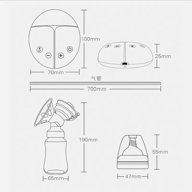 New Electric Double Breast Pump USB BPA Free Breast Pumps Baby Breast Feeding with Nursing Pads and Breast Milk Storage Gift Set