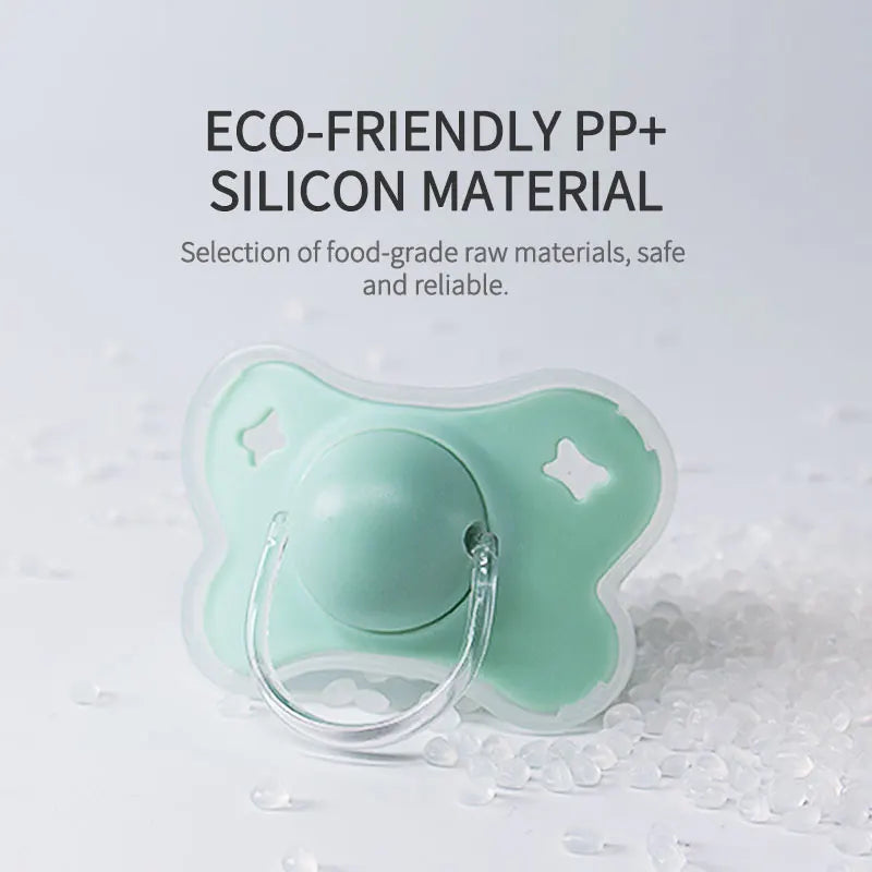 1PC Baby Pacifier Silicone Soother Newborn round Nipple BPA Free 100% Food Grade with PP Dust Proof Lid
