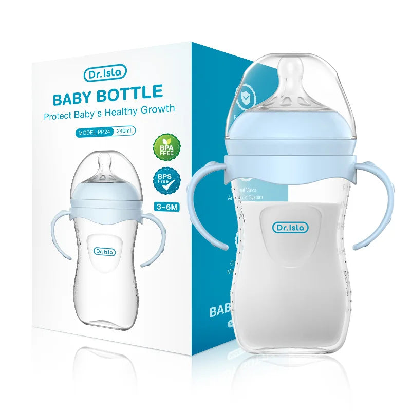 New 1PCS 150/240/330ML Baby PP Bottle Newborn Baby Bottle with Handle Milk Bottle Feeding Baby Bottles Newborn Feeding Supplies