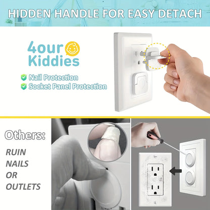 50Pcs Outlet Covers Baby Proofing Safety -Child Secure Electric Plug Protectors with Hidden Handle Square