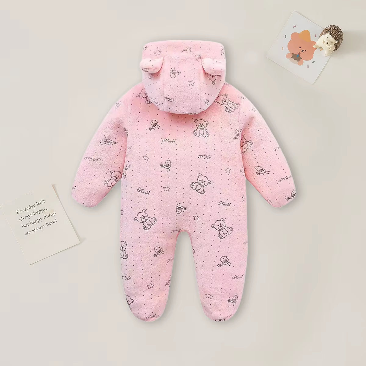 0-12M Cartoon Newborn Bodysuit Warm Romperssoft Newborn Baby Clothes Flannel Autumn Winter Baby Boys Girls Jumpsuit