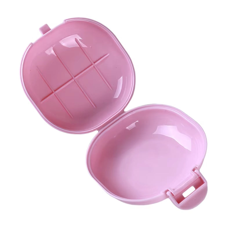 Color Soap Dish Box Case Holder Container Wash Shower Home Bathroom Sealed Soap Case round Travel Supplies Portable
