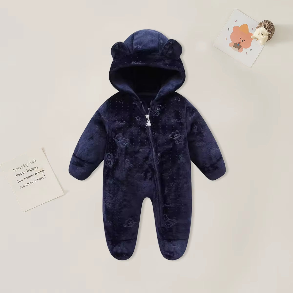 0-12M Cartoon Newborn Bodysuit Warm Romperssoft Newborn Baby Clothes Flannel Autumn Winter Baby Boys Girls Jumpsuit