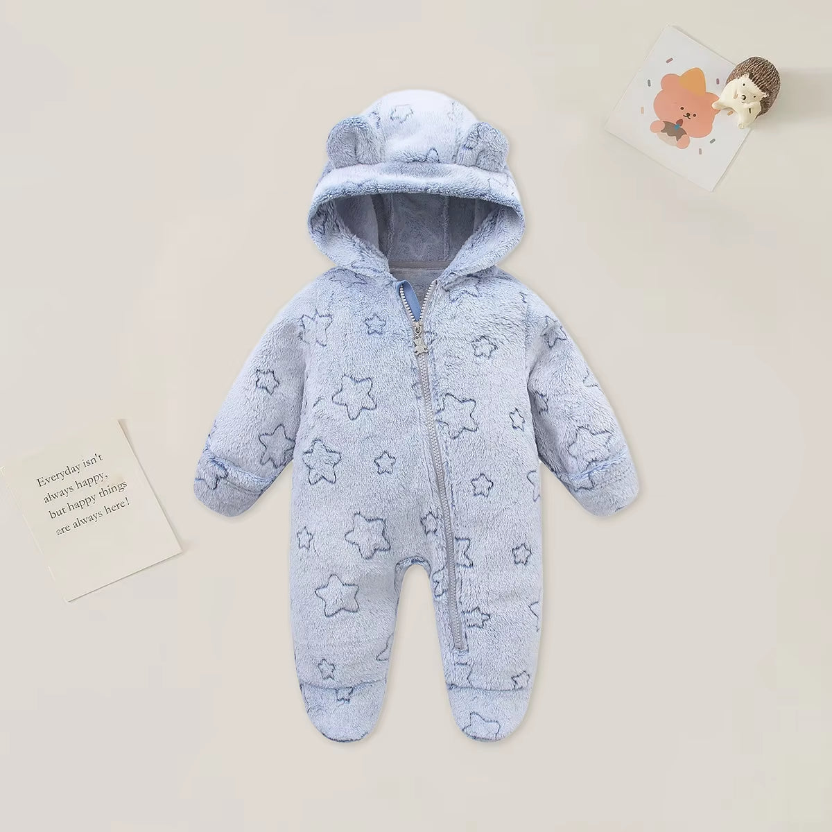 0-12M Cartoon Newborn Bodysuit Warm Romperssoft Newborn Baby Clothes Flannel Autumn Winter Baby Boys Girls Jumpsuit