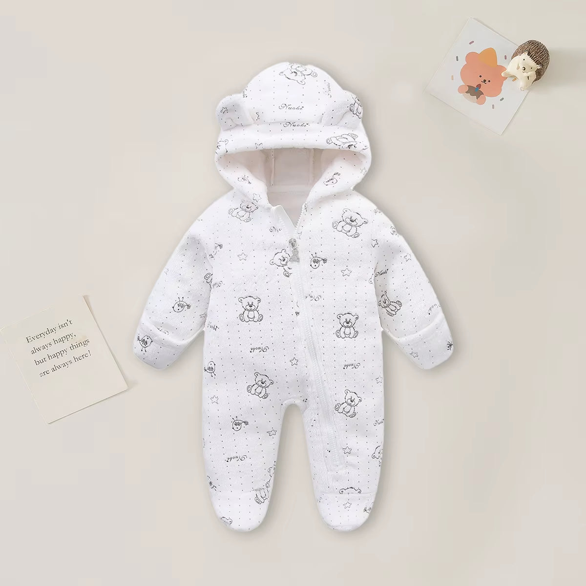 0-12M Cartoon Newborn Bodysuit Warm Romperssoft Newborn Baby Clothes Flannel Autumn Winter Baby Boys Girls Jumpsuit