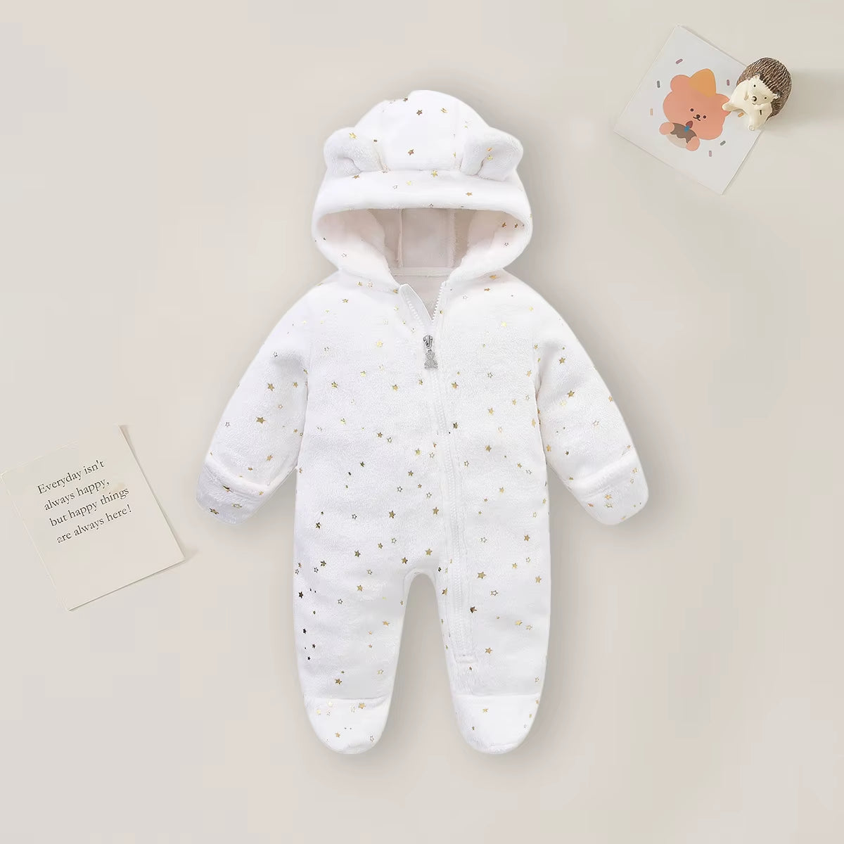 0-12M Cartoon Newborn Bodysuit Warm Romperssoft Newborn Baby Clothes Flannel Autumn Winter Baby Boys Girls Jumpsuit
