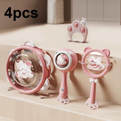 Baby Hand Beat Drum Percussion Instrument Toy Set Baby Puzzle Early Education Enlightenment Toy Safety Material Grasping Train