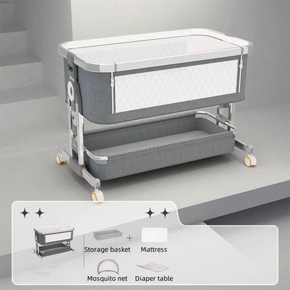 0-2 Years Old Crib Removable Portable Baby Bassinet Adjustable Height Foldable Multi-Functional New Child Splice Queen Bed