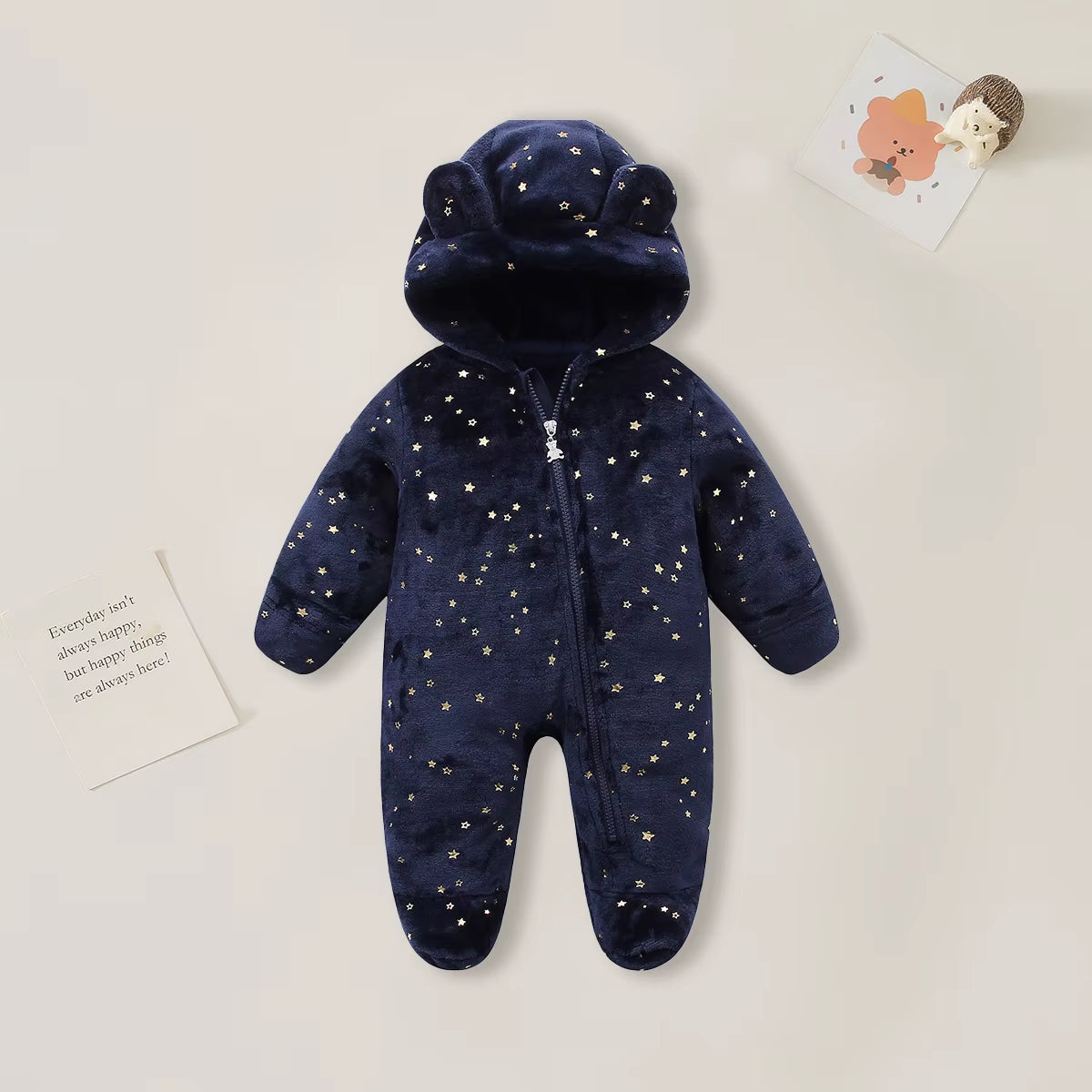 0-12M Cartoon Newborn Bodysuit Warm Romperssoft Newborn Baby Clothes Flannel Autumn Winter Baby Boys Girls Jumpsuit