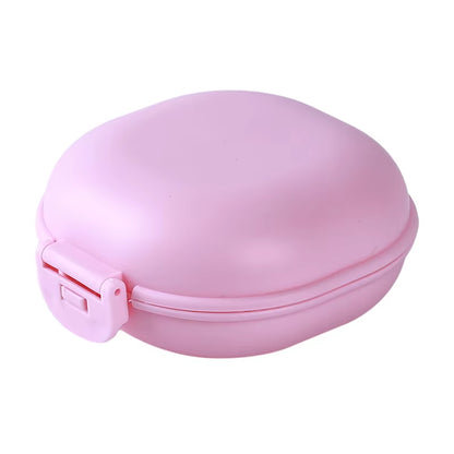Color Soap Dish Box Case Holder Container Wash Shower Home Bathroom Sealed Soap Case round Travel Supplies Portable